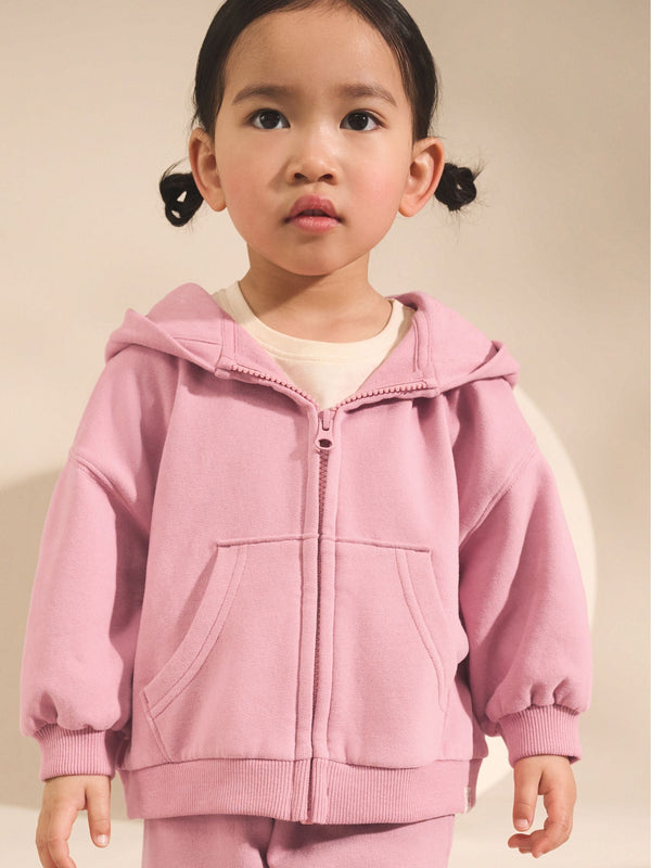 Rose Pink Zip Through Hoodie (3mths-7yrs)