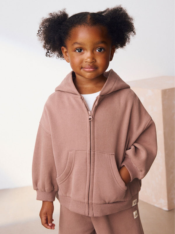 Mocha Brown Zip Through Hoodie (3mths-7yrs)