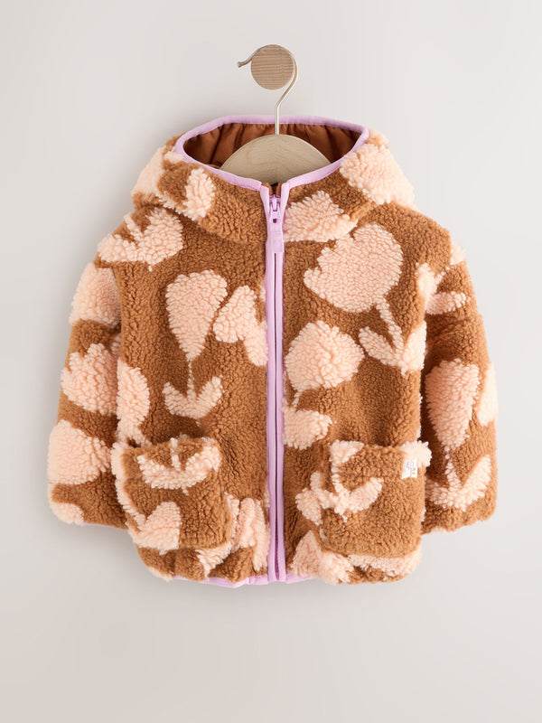 Brown Floral Zip Through Fleece (3mths-7yrs)