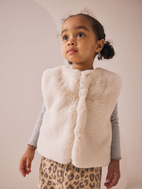 Cream Faux Fur Gilet (3mths-7yrs)