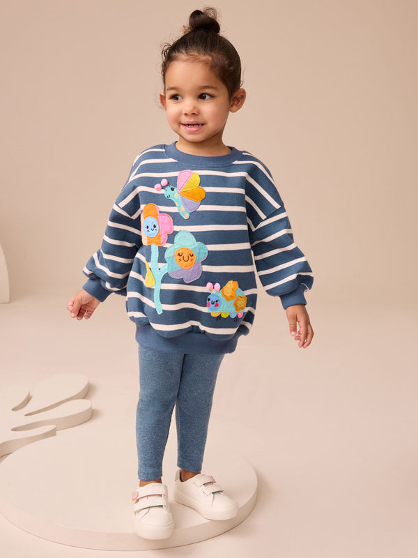 Navy Stripe Characters Sweatshirt and Leggings Set (3mths-7yrs)