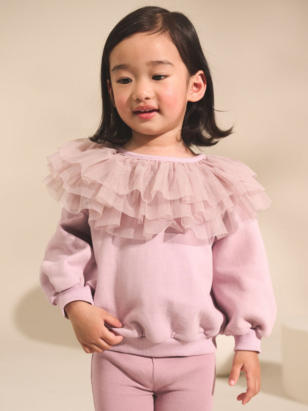 Light Pink Ruffle Collar Sweatshirt & Flare Leggings Set (3mths-7yrs)