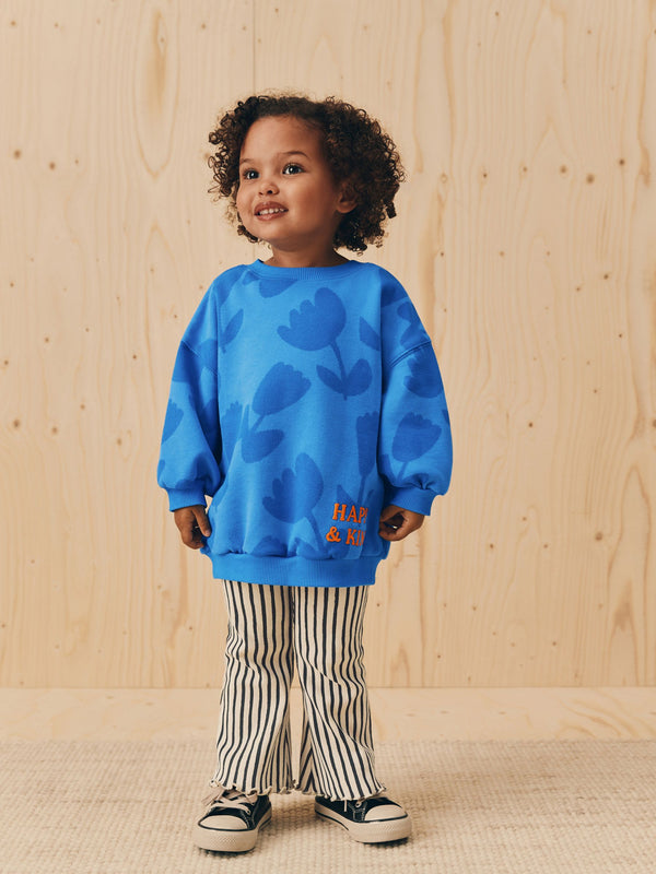 Blue Flower Sweatshirt & Flare Leggings Set (3mths-7yrs)