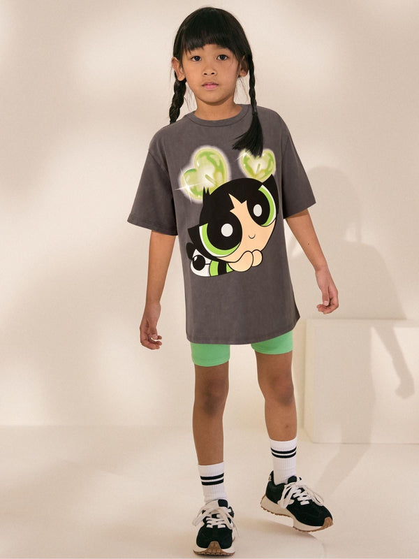 Charcoal Grey Powerpuff Girls Oversized License 100% Cotton T-Shirt (3-16yrs)