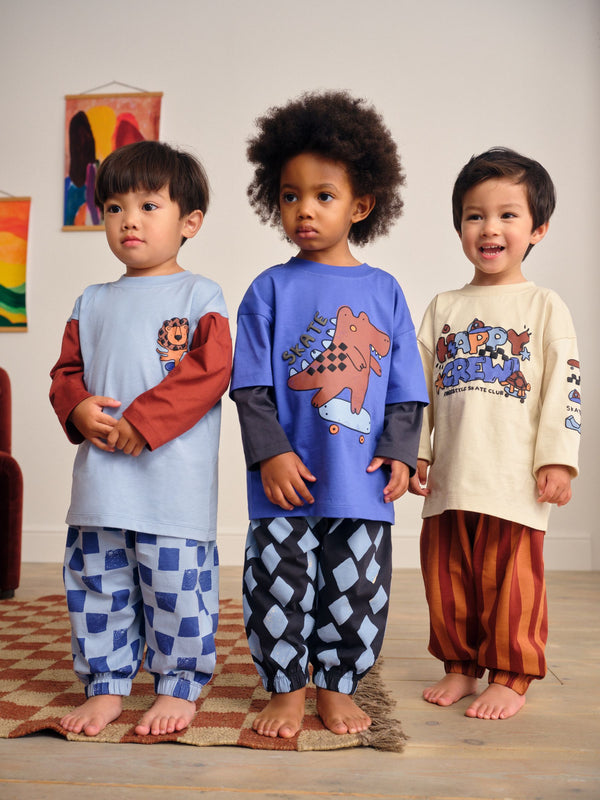 Blue/Brown Dinosaur Oversized Pyjamas 3 Pack (9mths-10yrs)