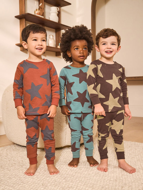 Blue/Brown Snuggle Pyjamas 3 Pack (9mths-10yrs)