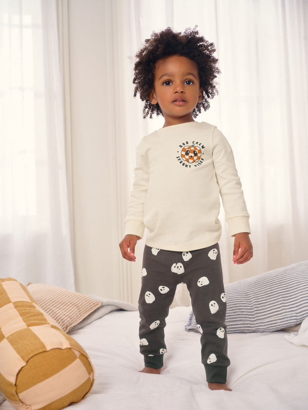 Cream/Black Halloween Fit Single Snuggle Pyjamas (9mths-10yrs)