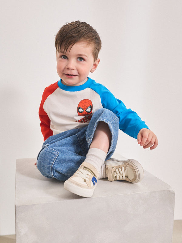White/Blue/Red Spider Man Long Sleeve T-Shirt (12mths-8yrs)