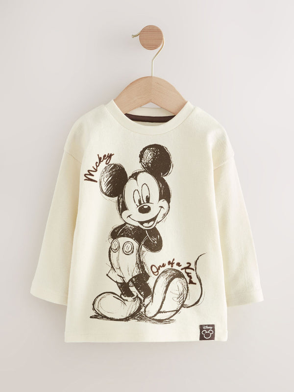 Oatmeal Mickey Mouse Long Sleeve T-Shirt (3mths-8yrs)