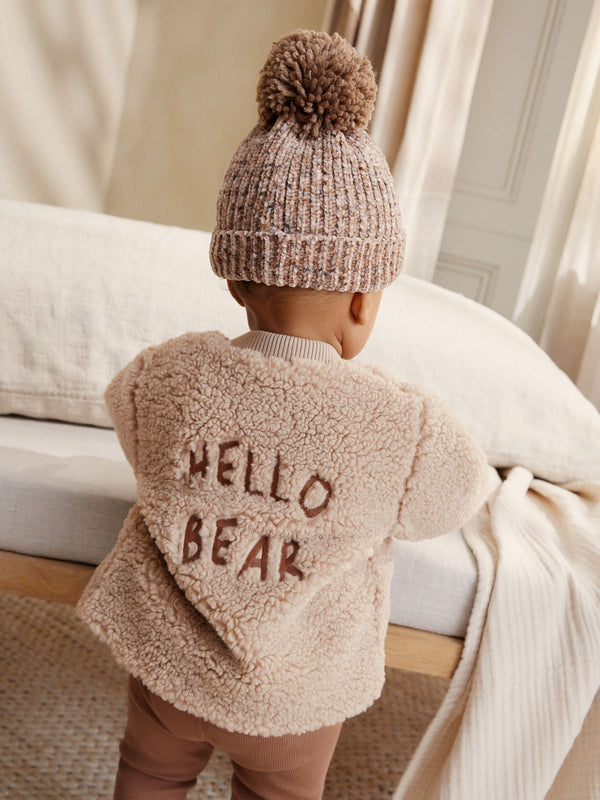 Brown Hello Bear Brown Borg Hello Bear Baby Jacket