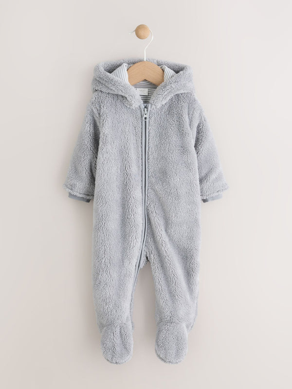 Grey Baby Fleece Pramsuit
