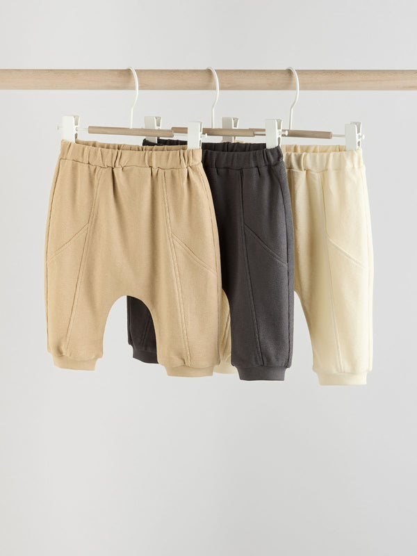 Mono/Neutral Baby 100% Cotton Joggers 3 Pack