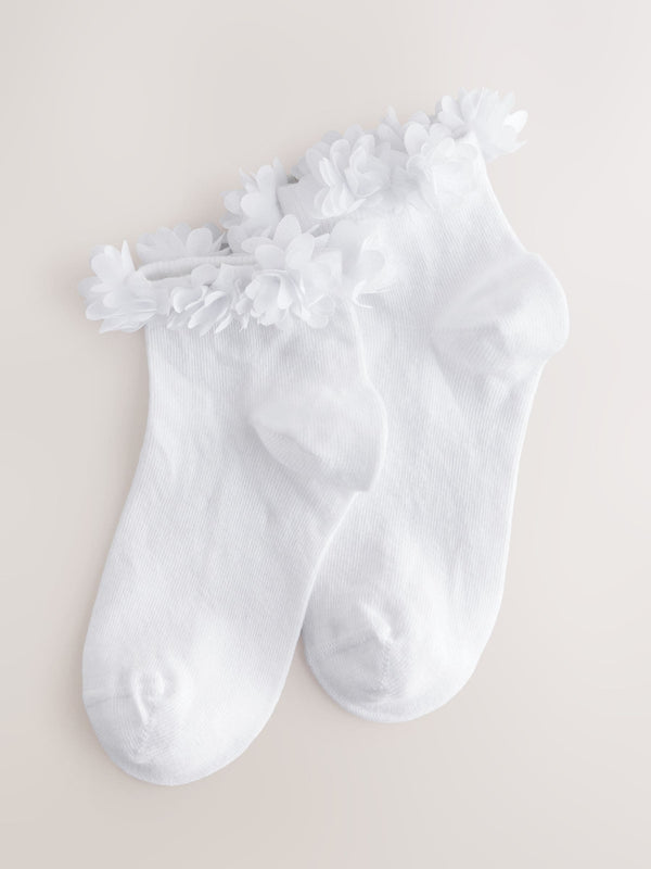 White 2 Pack Cotton Rich Bridesmaid Ankle Socks