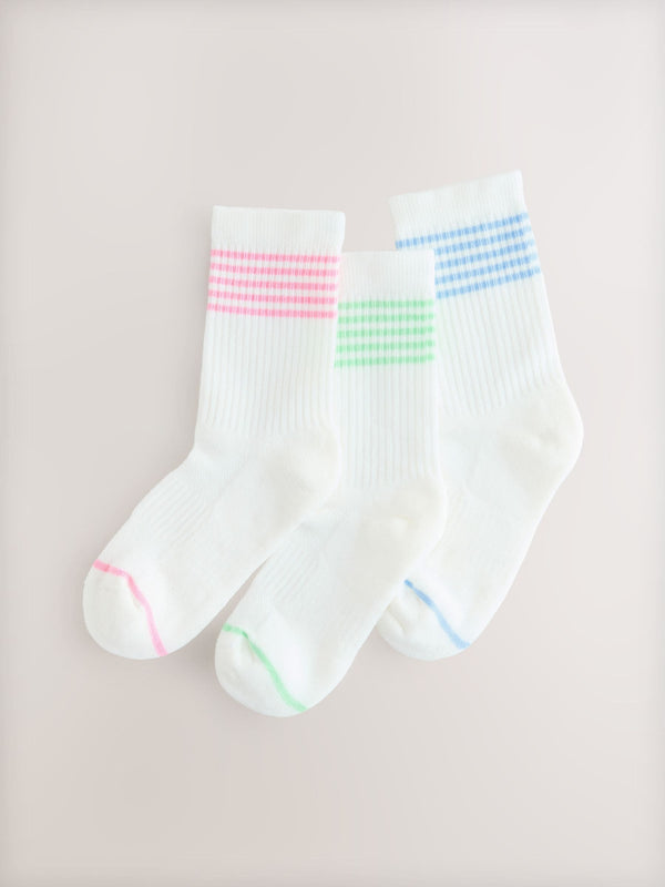 White Regular Length Cotton Rich Cushioned Sole Ankle Socks 3 Pack