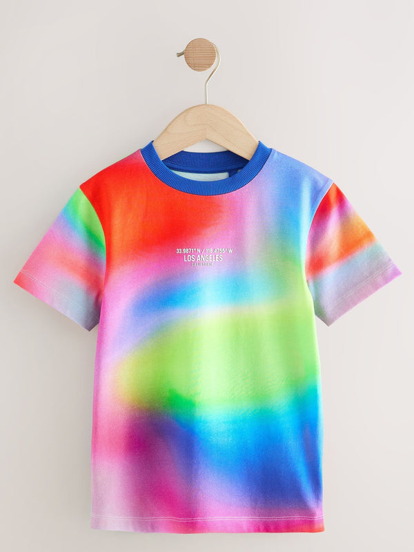 Multi Brights Regular Fit Short Sleeve All-Over Print T-Shirt (3-16yrs)
