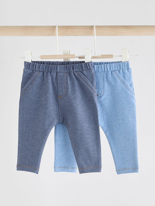 Blue Baby Leggings 2 Pack (0mths-2yrs)