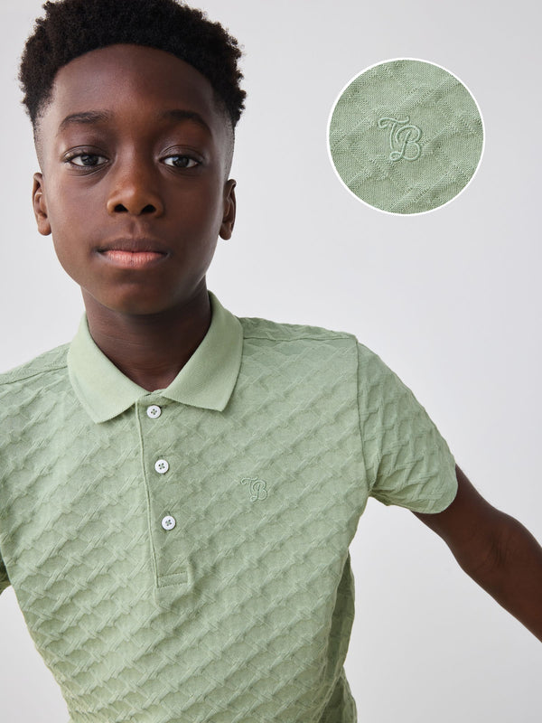 Baker by Ted Baker Textured 100% Cotton Polo Shirt