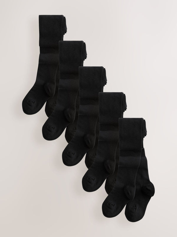 Navy Blue 5 Pack Cotton Rich School Tights