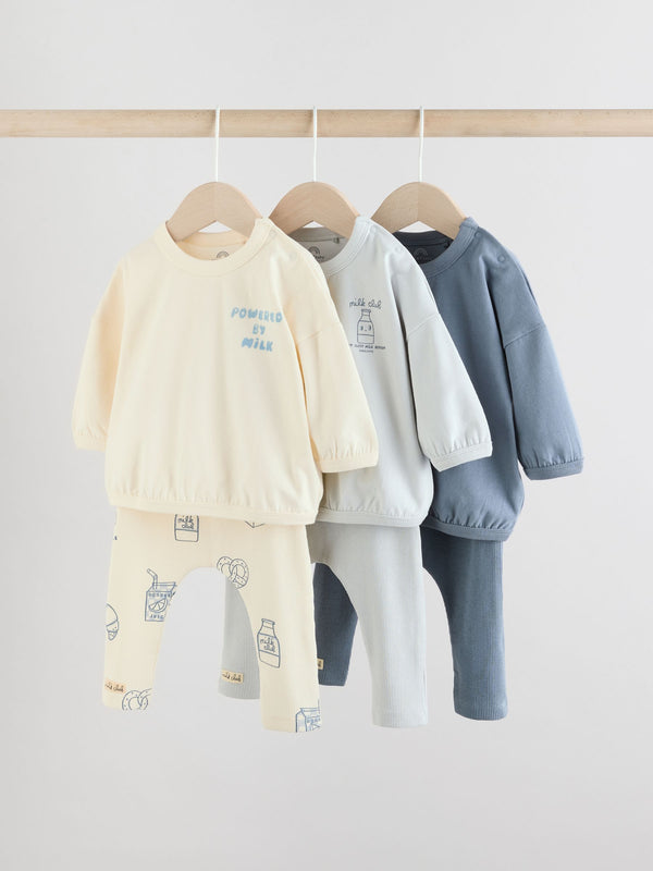 Blue Milk Club Baby Tops and Leggings 6 Piece Set