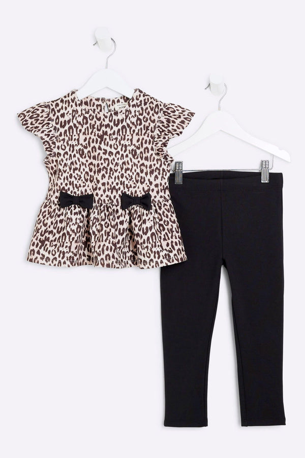 River Island Black River Island Girls Scuba Bow Peplum Set