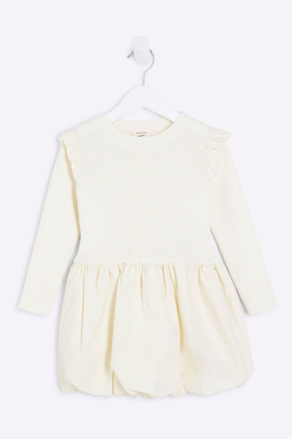 River Island Cream Girls Puffball Dress