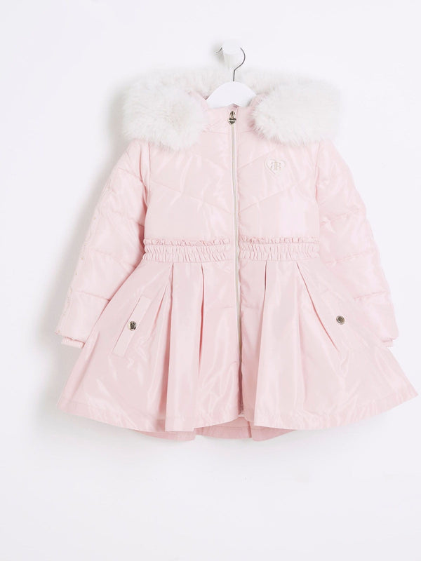 River Island Pink Girls Skirt Padded Coat