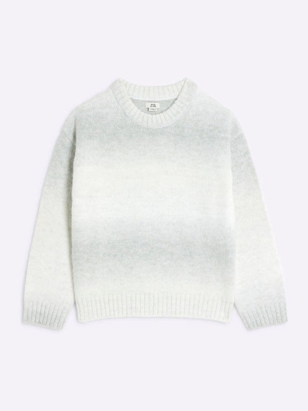 River Island Grey Chrome Boys Chrome Space Dye Jumper