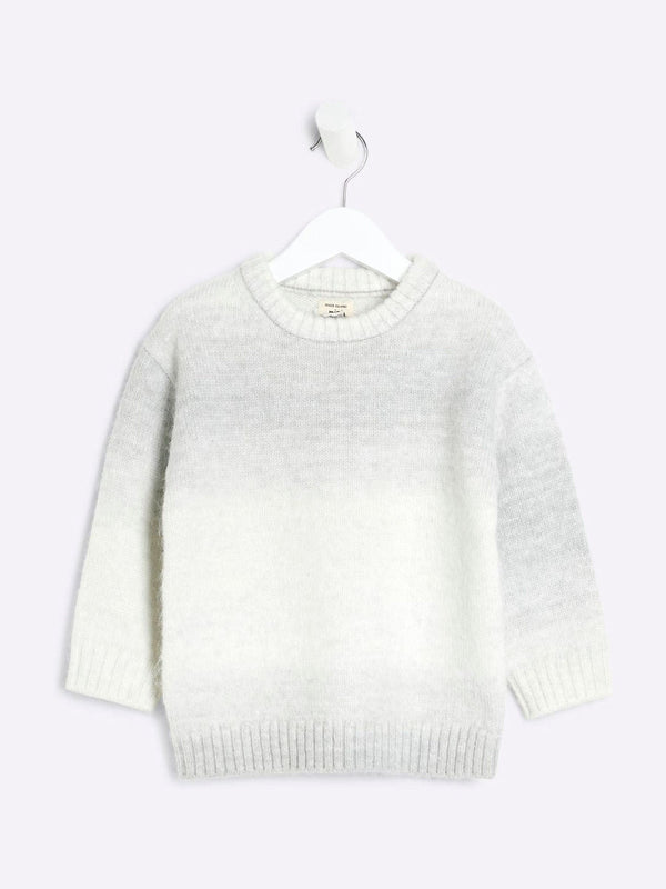River Island Grey Boys Space Dye Jumper