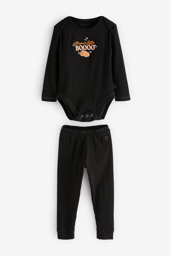 River Island Black Unisex Mamas Little Boo Set