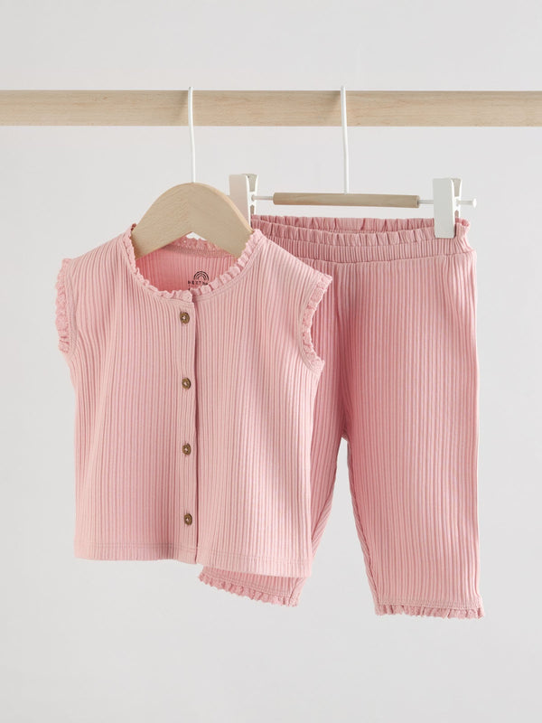 Pink Baby Sleeveless Top and Leggings Set (0mths-2yrs)