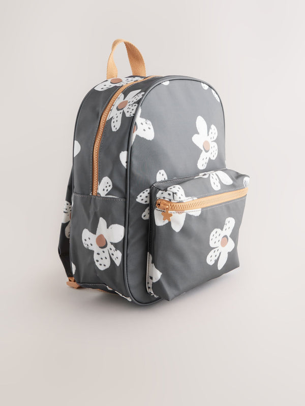 Black Floral Backpack