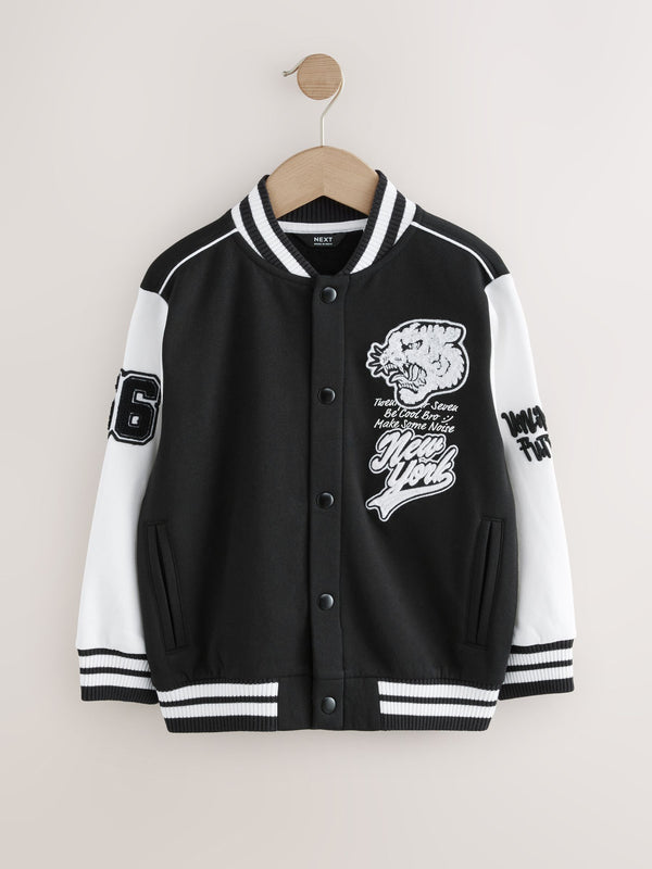 Black/White Graphic Print Bomber Jacket (3-16yrs)