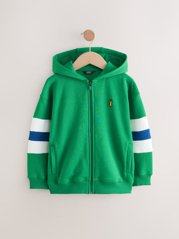 Green/White Colourblock Zip Through Hoodie (3-16yrs)