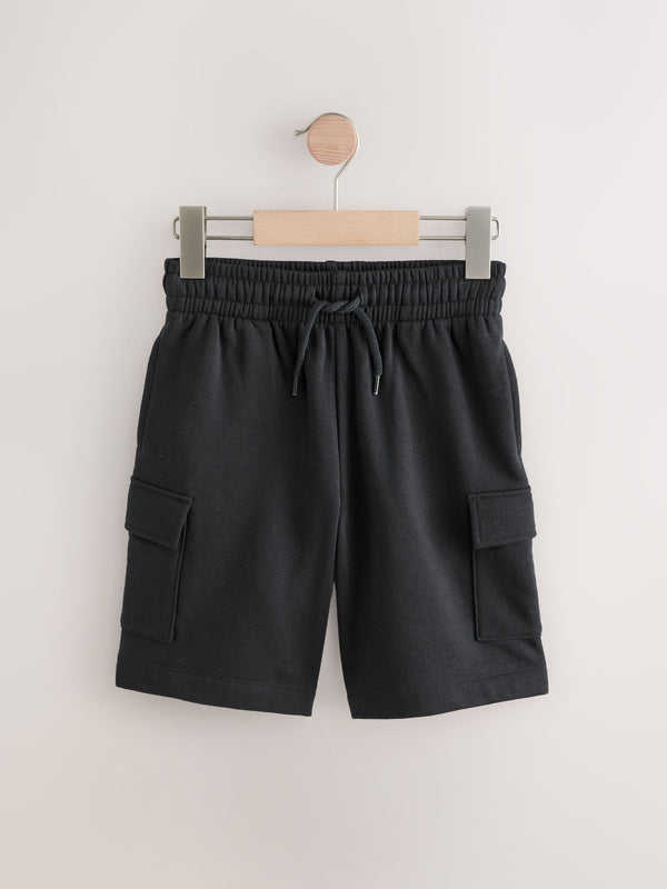 Black Cargo Jersey Shorts (3-16yrs)