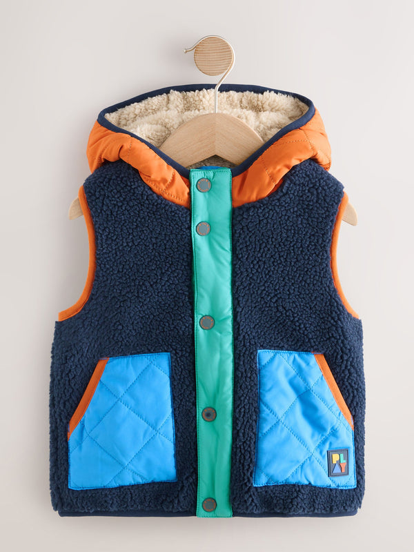 Multi Colourblock Borg Gilet (3mths-7yrs)