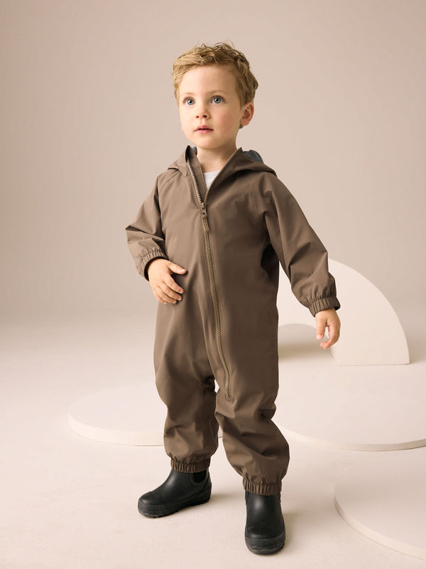 Brown Waterproof Fleece Lined Puddlesuit (3mths-7yrs)