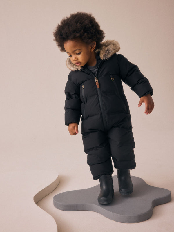 Black Waterproof Padded Snowsuit (3mths-7yrs)