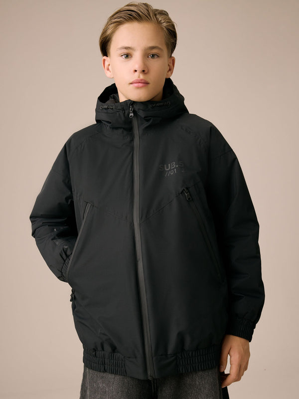 Black Waterproof Bomber Jacket (3-17yrs)