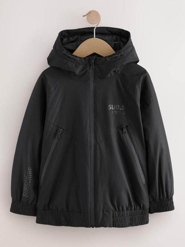 Black Waterproof Bomber Jacket (3-17yrs)