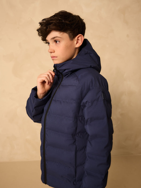 Navy Waterproof Midweight Hooded Jacket (3-17yrs)