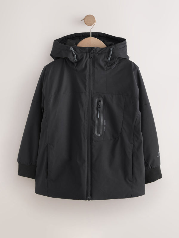 Black Midweight Shower Resistant Jacket (3-17yrs)