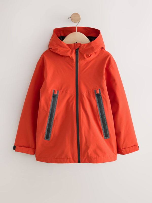 Orange Waterproof Fleece Hooded Lined Coat (3-16yrs)