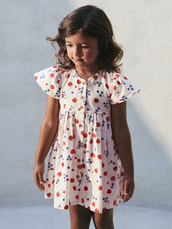 Fruit Print Button Up Summer Dress (3mths-10yrs)