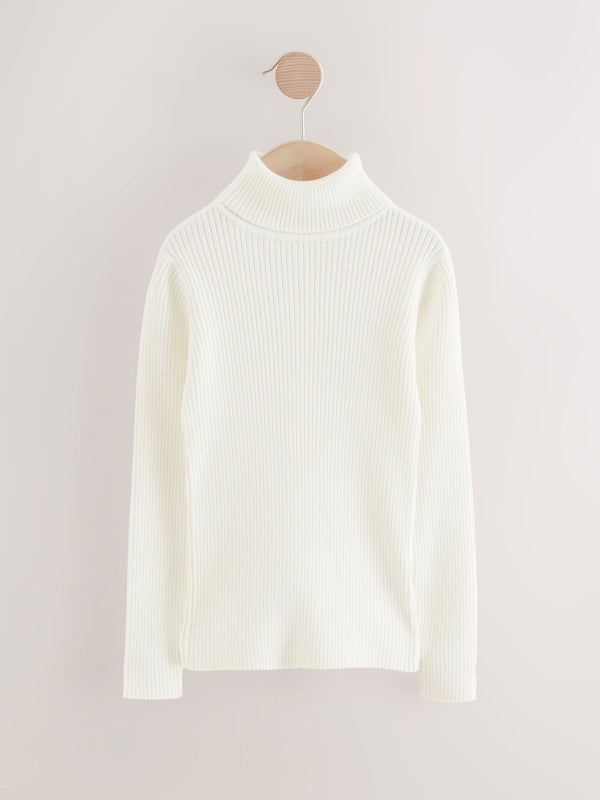 Ecru Roll Neck Knit Jumper (3-16yrs)