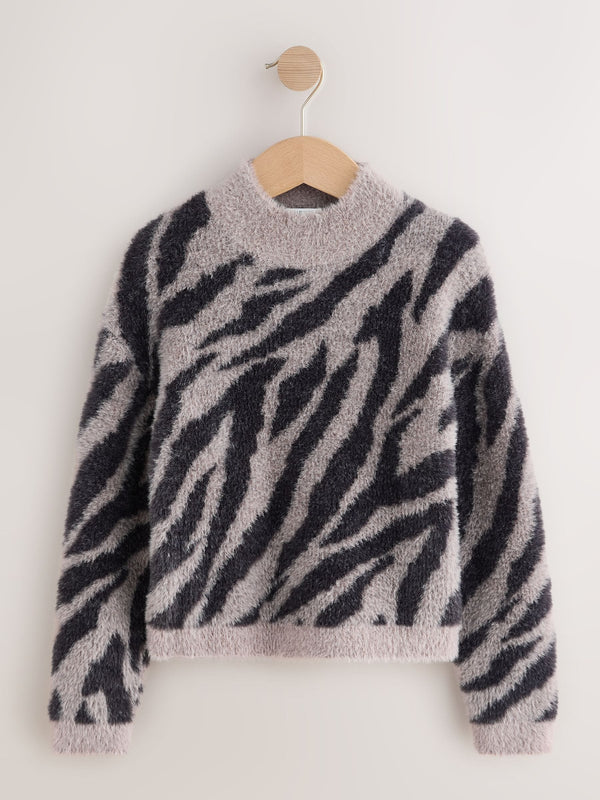 Zebra Fluffy Jumper (3-16yrs)