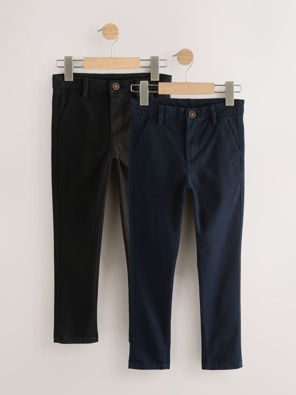 Black/Navy Stretch Skinny Chino Trousers 2 Pack (3-17yrs)