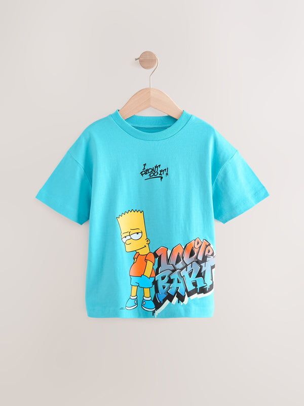 Turquoise Blue Bart Simpson T-Shirt (3-16yrs)