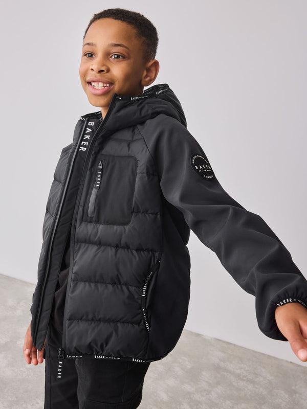 Baker by Ted Baker Shower Resistant Neoprene Padded Black Jacket