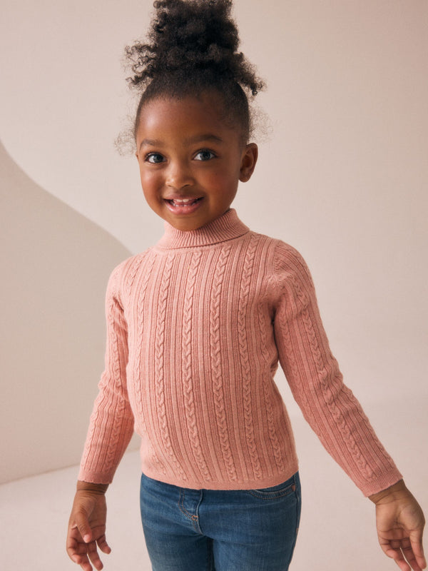 Pink Roll Neck Jumper (3mths-10yrs)