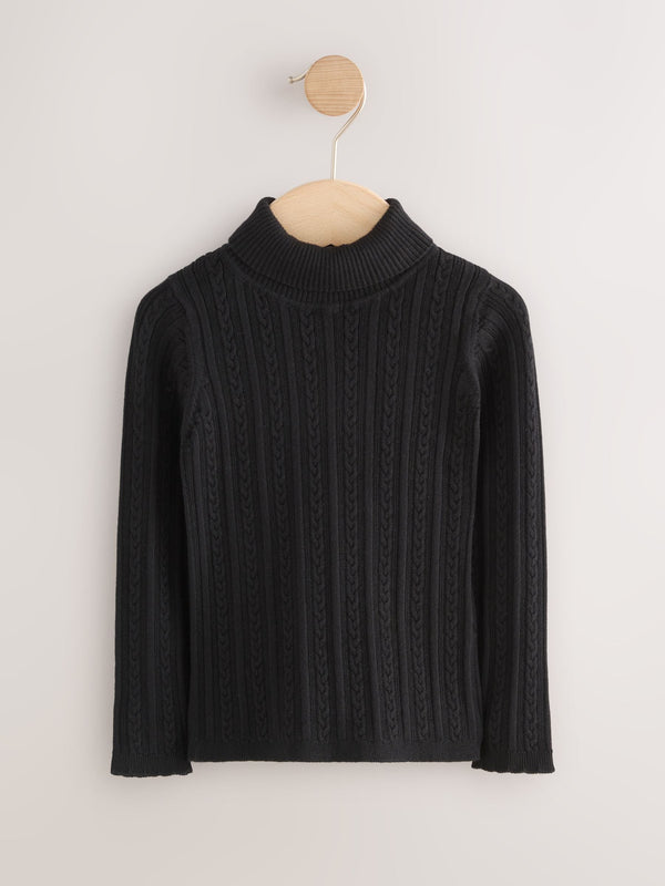Black Roll Neck Knit Jumper (3mths-10yrs)